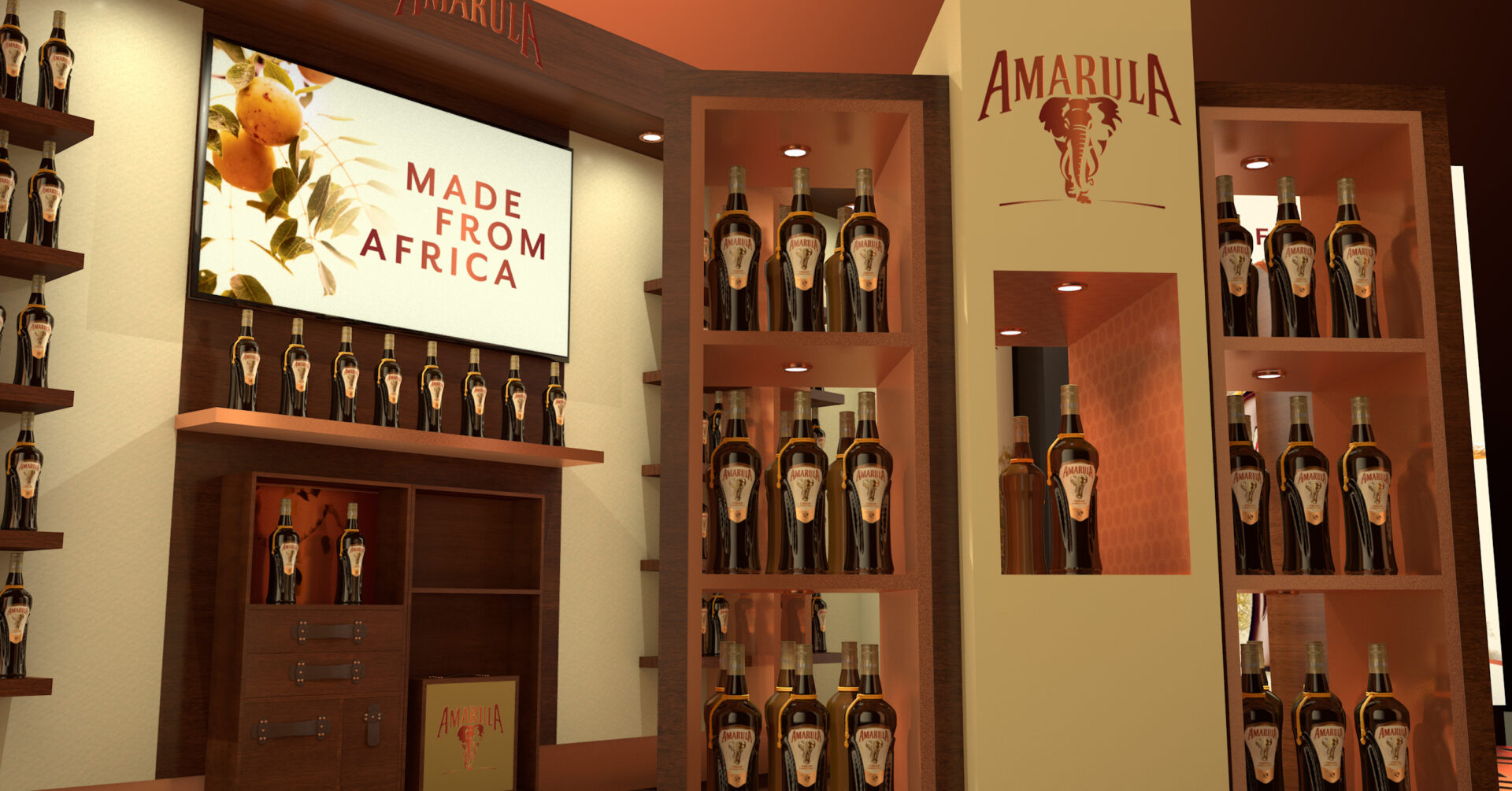 Amarula Point of Sale duty free design