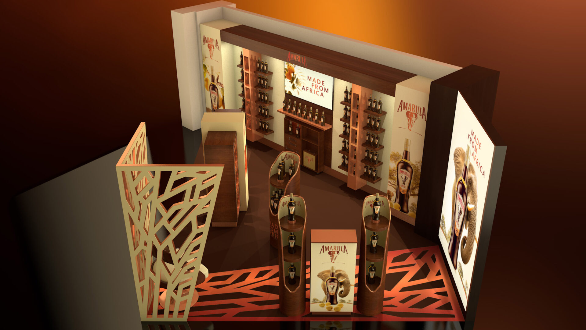 Amarula Point of Sale duty free design