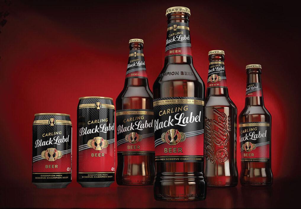 carling black label beer alcohol packaging design