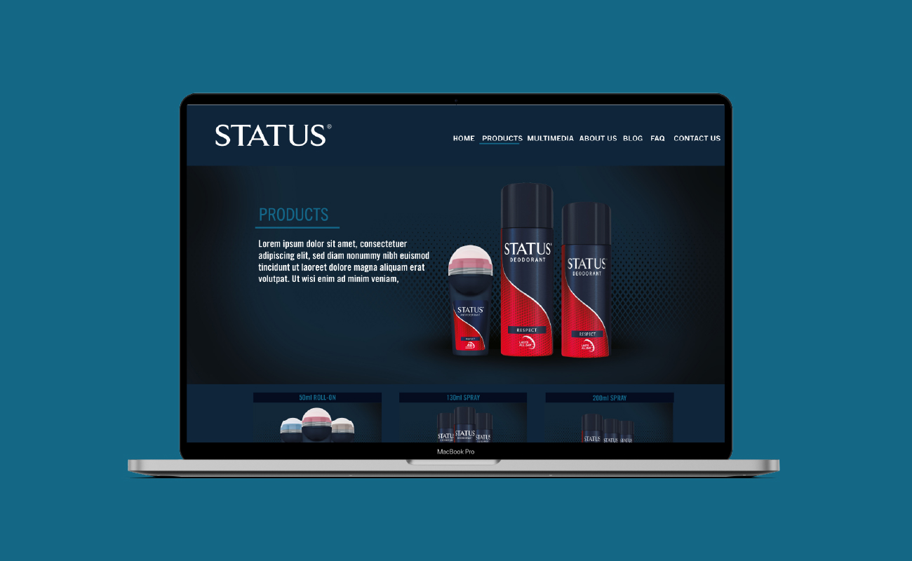 Status Deodorant website design agency 3