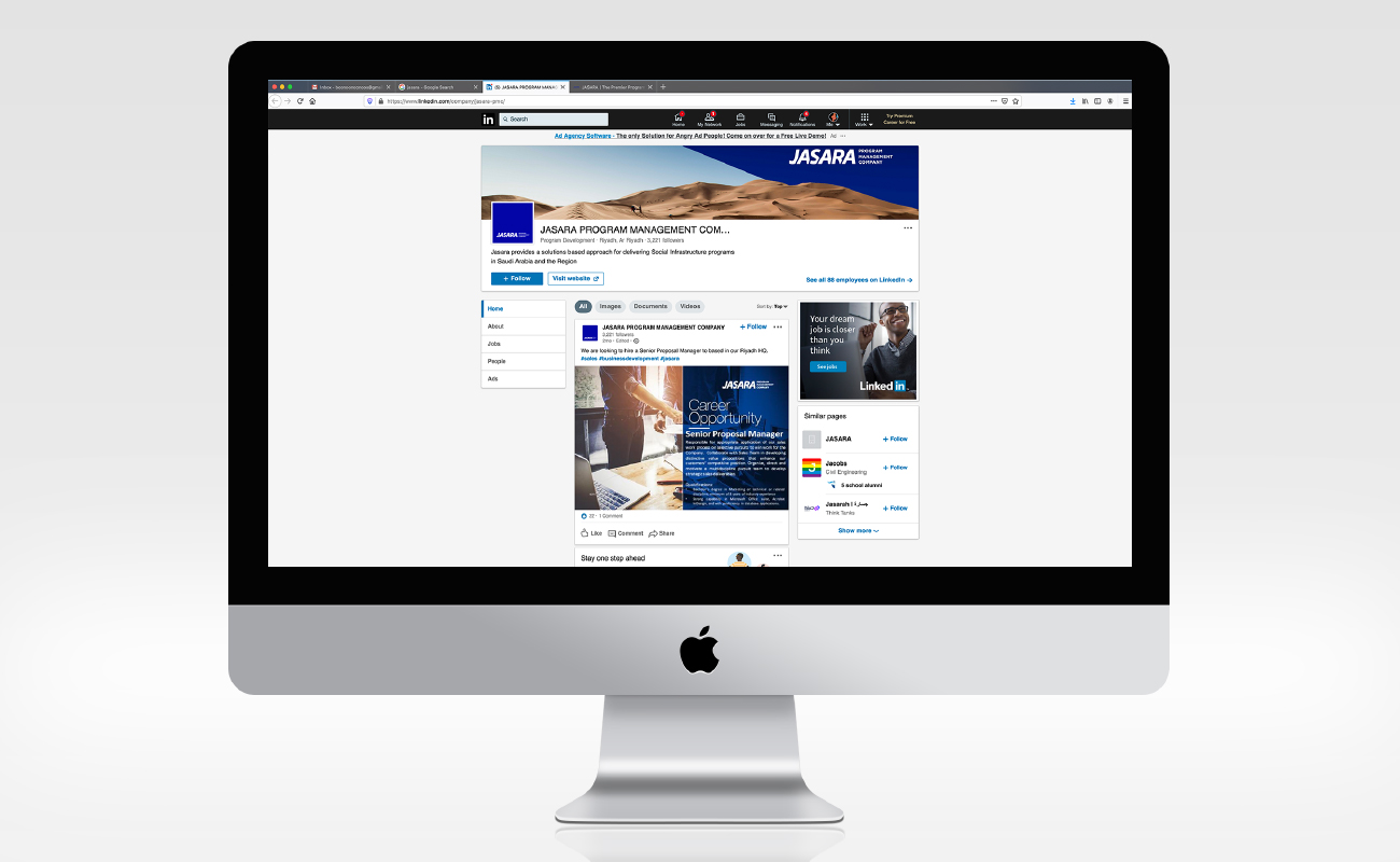Jasara Website and Corporate Identity Design - Facebook Page layout website design agency